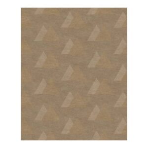 Dezenter getufteter Teppich mit einem geometrischen Muster aus dreieckigen Formen in neutralen Taupe-Tönen.