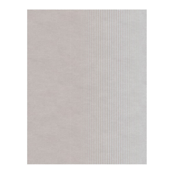 Minimalistischer beigefarbener Tuftteppich mit einem klaren, schlichten Design, das von links nach rechts übergeht.