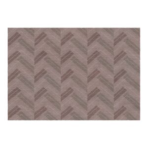 Neutraler Teppich in Taupe-Farbe mit subtilen Fischgrätmuster in verschiedenen Nuancen von Hellbraun.