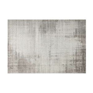 Rechteckiger Teppich mit feinem Leinengewebe-Muster in Hellgrau und Silber, dezente minimalistische Textur für moderne Einrichtung.