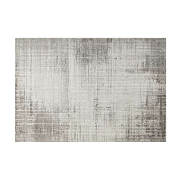 Rechteckiger Teppich mit feinem Leinengewebe-Muster in Hellgrau und Silber, dezente minimalistische Textur für moderne Einrichtung.
