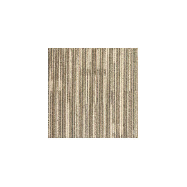 Wollgewirkteppich mit feinen vertikalen Streifen in Beige-, Braun- und Sandtönen, modernes gestreiftes Muster für zeitgenössische Einrichtung.