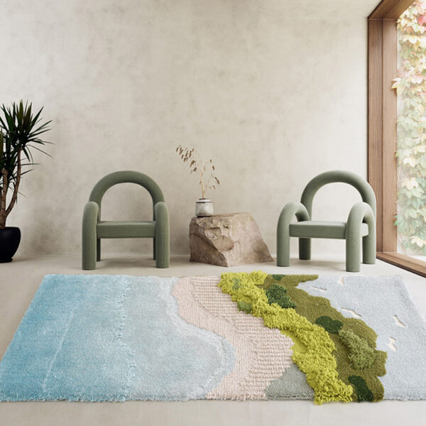 Individueller Läufer Moosteppich blau – Bild 5
