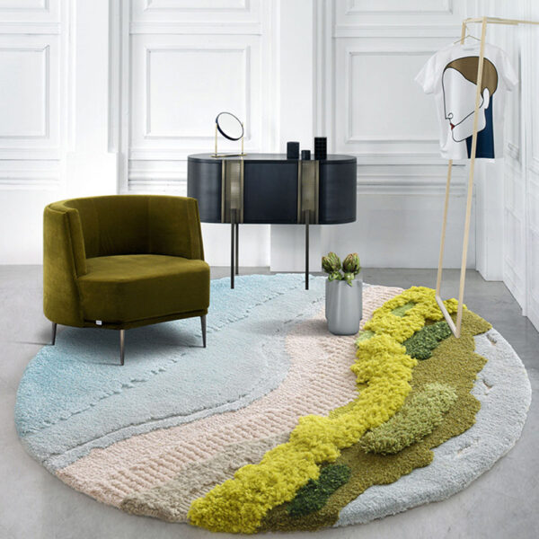 Individueller runder Moosteppich blau – Bild 5