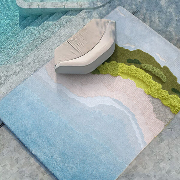 Individueller rechteckiger Moosteppich blau – Bild 5